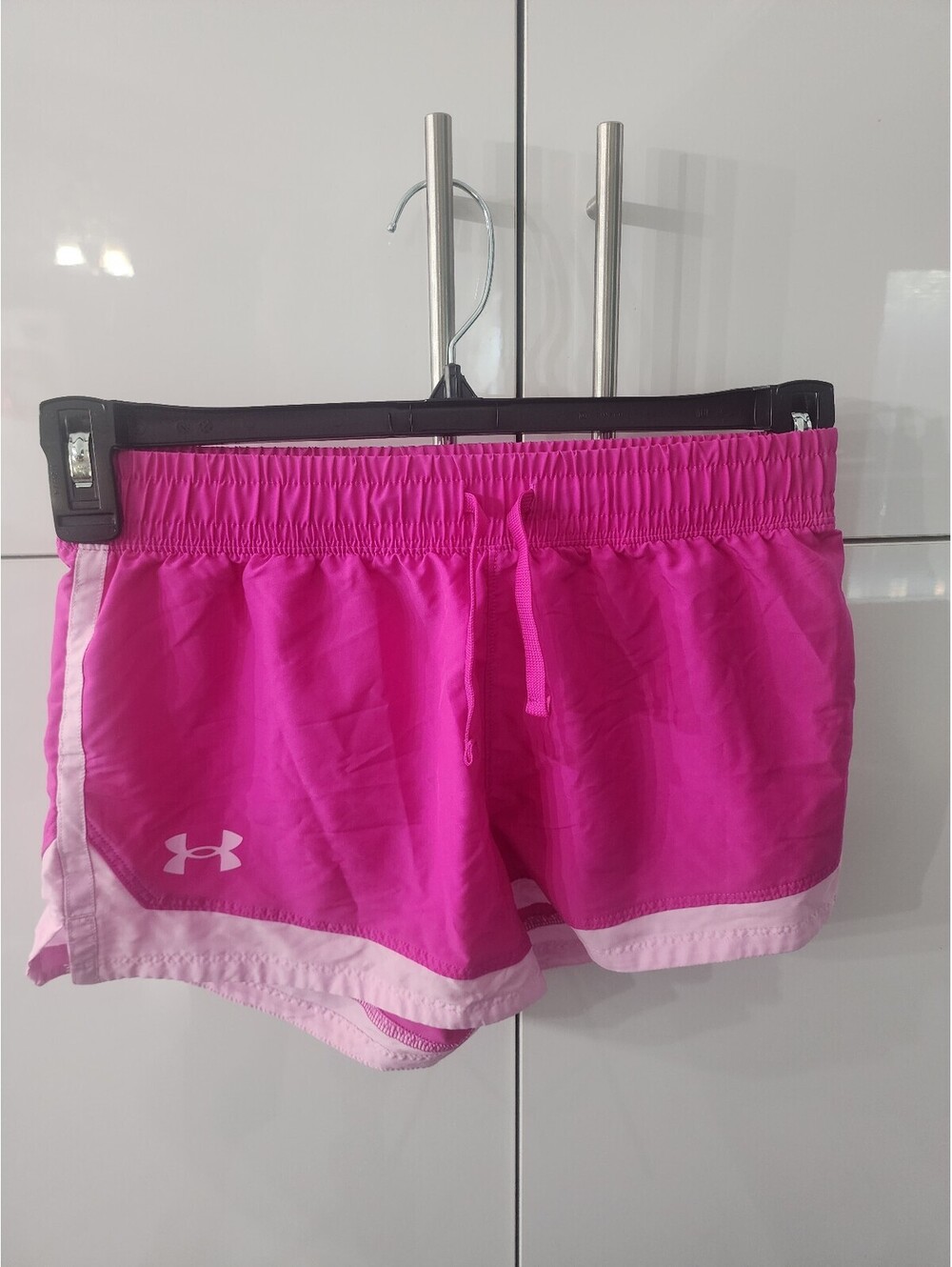 Under Armour Women's Pink Polyester Running Shorts Size YLG